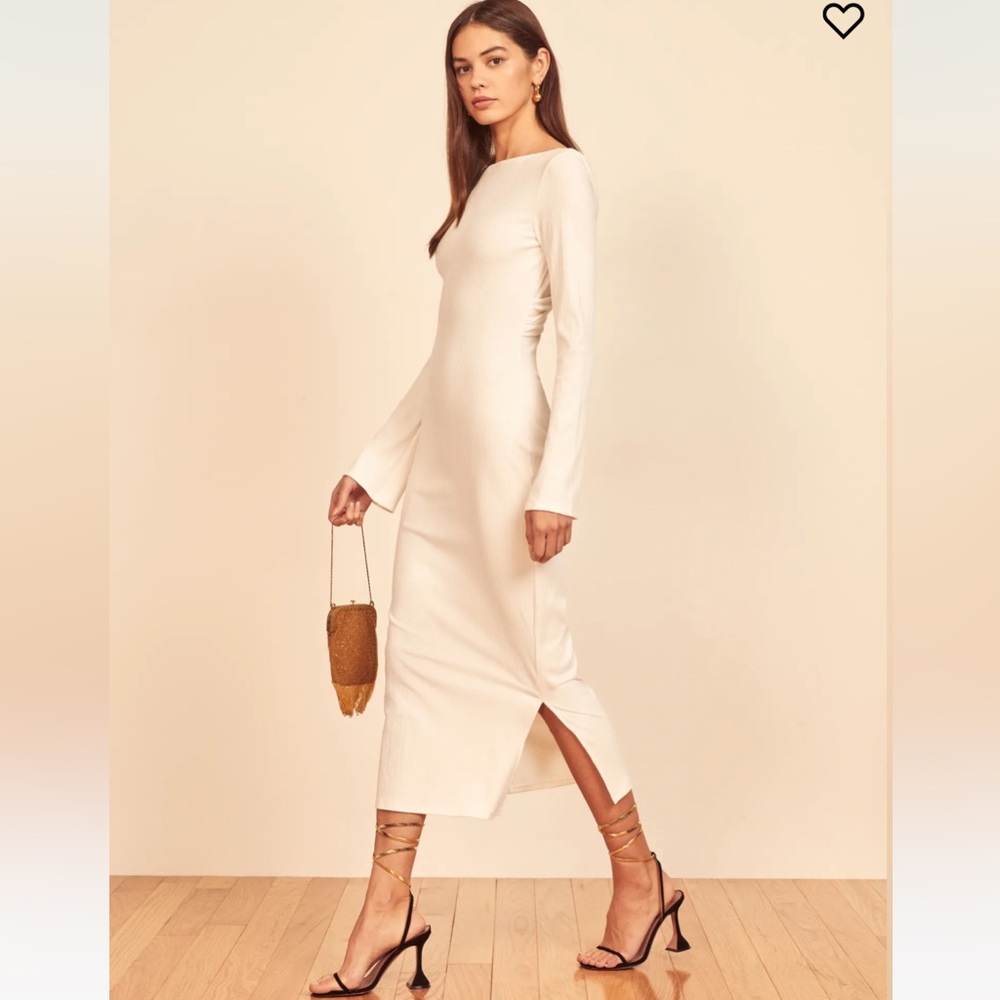 Reformation Nessa Dress Cream Size Medium NWOT